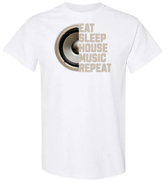 House Music Repeat (Tan Image) Special Promo XXL White T-Shirt