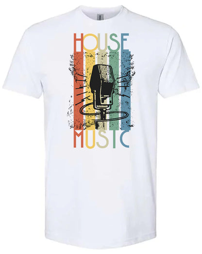 House Music Retro (XL White Promo Shirt)