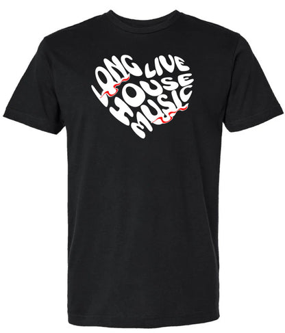 Long Live House Music Heart (M Black Promo Shirt)