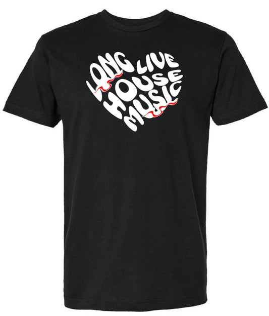 Long Live House Music Heart (M Black Promo Shirt)